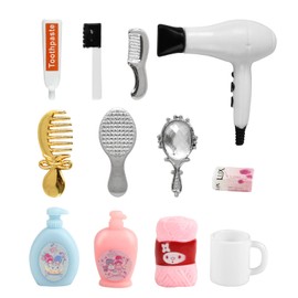 Pack of 12 Miniature Dollhouse Accessories, 1/12 Gnome Accessories, Miniature Toiletries Set, Miniature Gnome Accessories, Dollhouse Bathroom Accessories, Dollhouse Bathroom Decoration