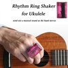2 Pcs Rhythm Ring Shaker, Finger Sand Hammer for Ukulele