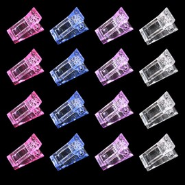 VNC 20 Pcs Nail Tips Clip for Quick Building Polygel nail forms Mix Colors Nail clips for polygel Finger Nail Extension UV LED Builder Clamps Manicure Nail Art Tool