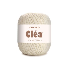 Circulo Clea Yarn – Crochet Thread Fine Size 10-8/2 Perfect for Weaving - 100% Mercerized Brazilian Cotton (Pack of 1 Ball) – 5.3 oz, 1094 yds - Color: 20 - Natural