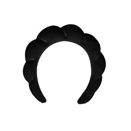 Spa Face Headband Mimi and Co Spa Headband Makeup Headbands, Sponge and Terry Cloth, Non-Slip, Washing Face, Shower, Sports, Beauty Care, Black