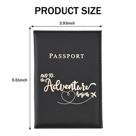 FUZVOL Passport Holder PU Leather Passport Cards Cover for Documents, Passport Wallet for Credit Card, Business Cards, Money, Travel Wallet Women & Men Travel Boarding Accessories, Black