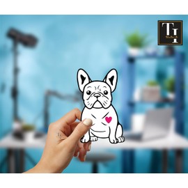 THATS IT – French Bulldog Sticker - Strong Adhesive Waterproof Frenchie Car Decal - 2 Pack 4 inches for Waterbottle and Laptop – Indoor and Outdoor Use for MacBook – Long Lasting Cup Decal TI - 357