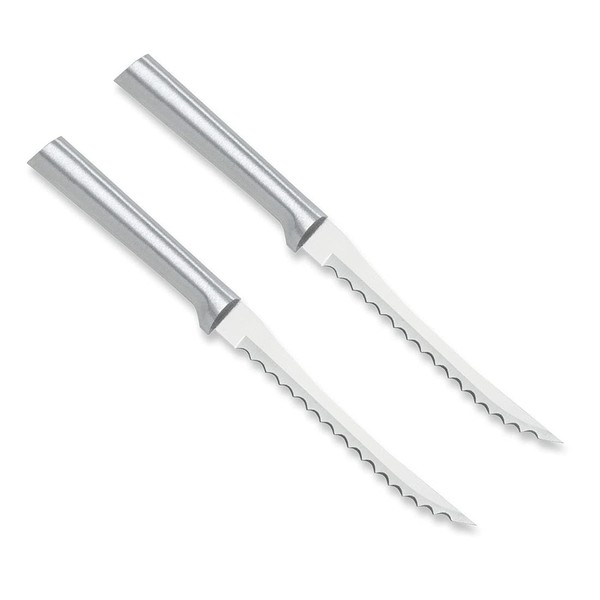 RADA Cutlery Tomato Slicing Knife – Stainless Steel Blade With Aluminum Handle Made in USA, 8-7/8 Inches, 2 Pack