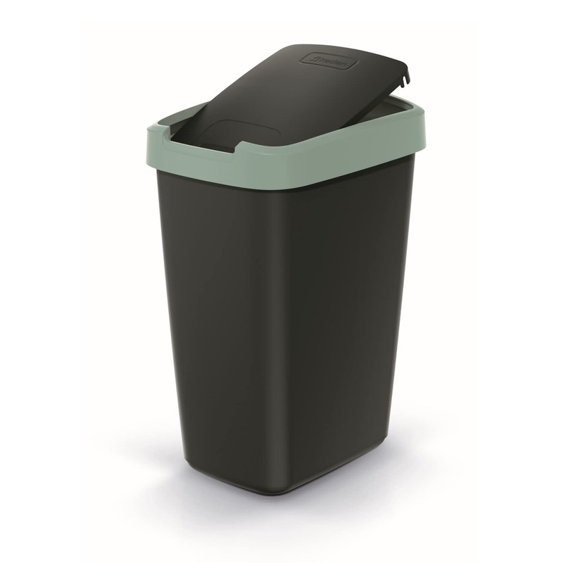 Keden Compacta Q Rubbish Bin with Swing and Hinged Lid,