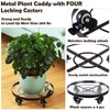 3 Packs Large Metal Plant Caddy 12.6” Plant Dolly with