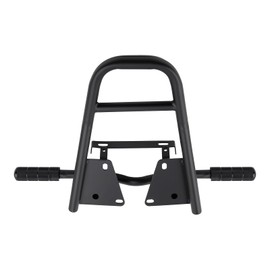 Mokuo Iron Manned Motorcycle Stunt Rear Luggage with CNC Removable Perform Bar Fit for Honda Grom MSX 125 SF 2013-2016,Black Rack + Black Footpeg