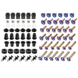 SPORT FAIRING - Kit de tornillos de carenado universal M5 M6 de acero inoxidable para motocicleta, tornillos para Kawasaki Suzuki, Honda, Yamaha-Rainbow