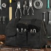 Heavy-Duty 16oz Waxed Canvas Tool Tote with Zipper, Multi-Purpose Organizer
