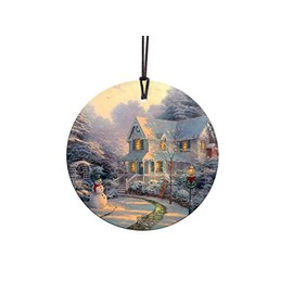 Trend Setters Thomas Kinkade - Night Before Christmas - Starfire Prints Hanging Glass - Ideal Decoration for Gifting and Collecting