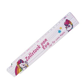 Ruler with Name Eva and Beautiful Motif with Unicorn – Only for Real Girls – for Women | Metre Measure | Link Scale with Name Printed | Many Names to Choose From