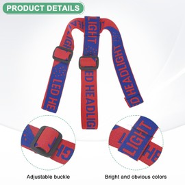 M METERXITY 3-Pack Headlamp Strap Replacement Headband, High Elastic Headlamp Adjustable Bicycles Head Band Belt for Flashlight Camping Riding [Red Blue, 1.65"/42mm]