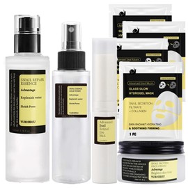 Snail Face Serum,Anti Aging Face Serum with Snail Mucin,Highly moisturizing & Smooth Fine Lines,Snail with 4PCS Face Mask