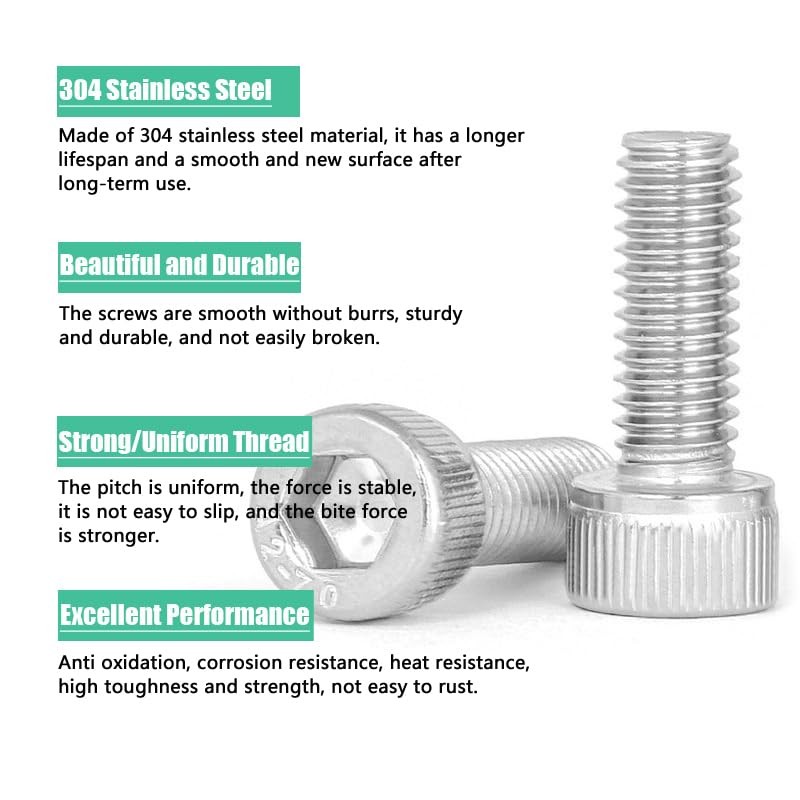 M5-0.8 * 8mm Socket Head Cap Screw, Socket Bolt,304 Stainless