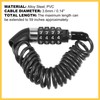 BULLSPANN Bicycle Chain Lock Cable Lock 4 Digit Security Diameter