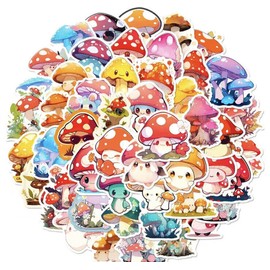 Unbranded 10pcs Cute Mushroom Cartoon Stickers- Scrapbook, Journal, DIY Crafts & Cards