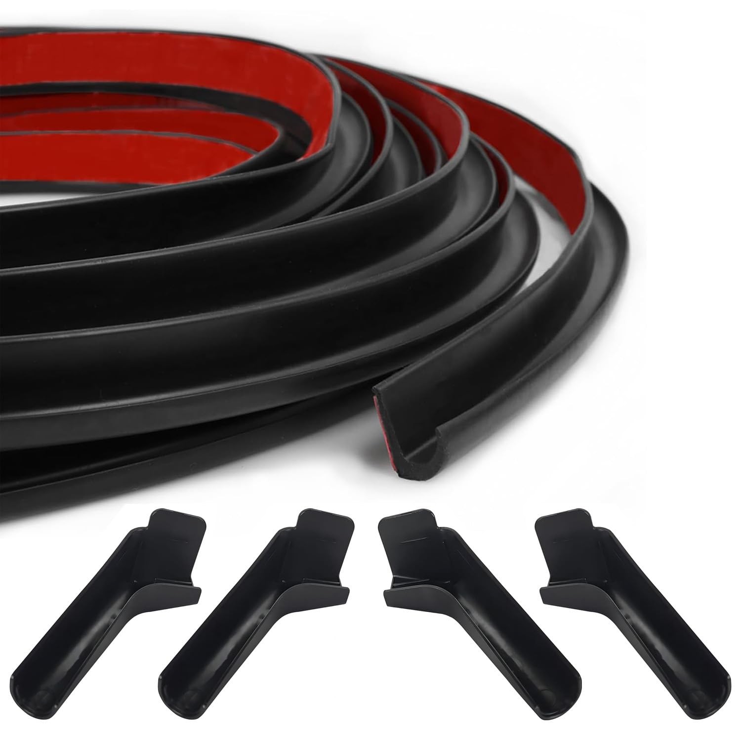 RV J-Shape Rain Gutter Rubber Drip Rail 40Ft with Gutter Spouts, 1/2 ...