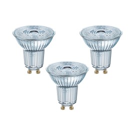 Osram LED Base PAR16 Reflektorlampe, mit GU10-Sockel, nicht dimmbar, 4,3= Ersetzt 50 Watt, 36° Ausstrahlungswinkel, Kaltweiß - 4000 Kelvin, 3er-Pack