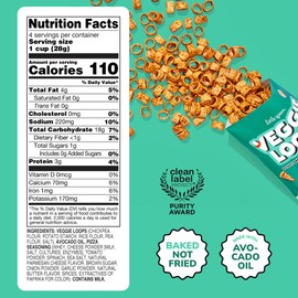 Little Spoon Pizzalicious Veggie Loops, Chickpea and Spinach Snack, Baked Not Fried, Avocado Oil, Hidden Veggies, Tastier Snacks for Kids, 3g Protein, Gluten-Free, 4 Pack