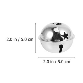 SOIMISS 11Pcs Christmas Jingle Bells Rustic Craft Bells for Christmas Tree Wreath Garland Ornaments Holiday DIY Decorations Silver (5cm)
