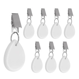 Pack of 8 Tablecloth Weights Marble Tablecloth Pendant Weights Table Weights Hangers with Clips Table Decoration for Outdoor Wedding Picnic Garden Party (White)
