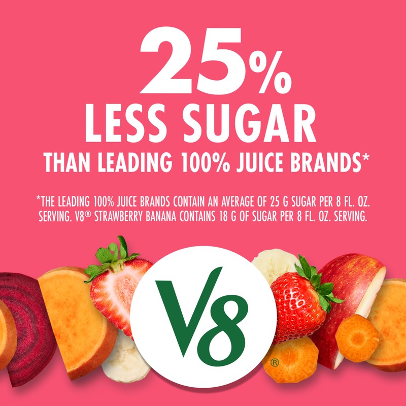 V8 Blends 100% Juice Strawberry Banana Juice, 46 fl oz