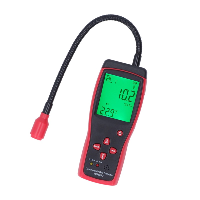 Digital Display Combustible Gas Detector Flexible Probe LCD Backlit Gas