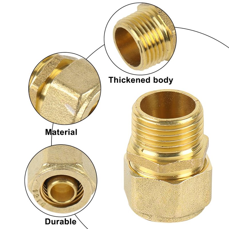 Screw Fitting Transition, 16 mm x 1/2 Male Thread, Clamping