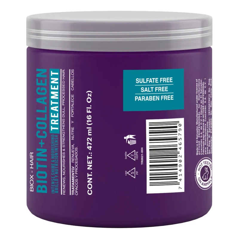 Tratamiento Capilar Activee Professional Biotin+Colagena Renueva Nutre y Fortalece Cabellos