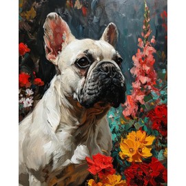 OKSGYTA Paint by Numbers, Affectionate French Bulldog Cuddling, Adult Crafts Adult Paint by Number Kits, Arts Crafts for Home Decor (No Frame, 16x20 Inch)