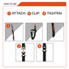 Atlas B-Clip (Pair), 26mm x 1.2m, Black. Motorcycle Adjustable Luggage