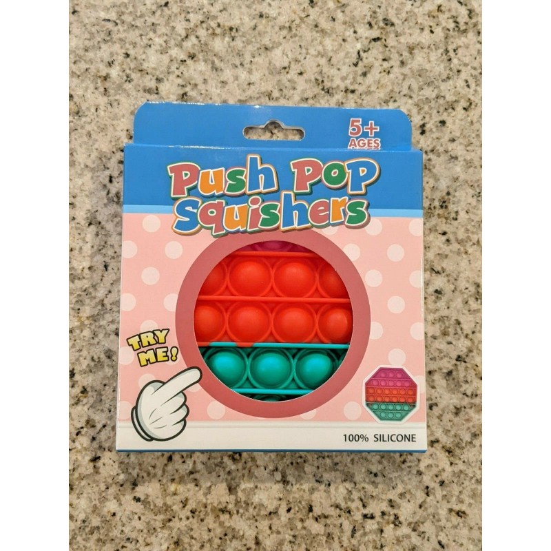 Push Pop Squishers Stress Relieving Fidget Toy Pink Red Green
