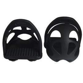 Pair of Safety Toe Cage Stirrups, Durable Plastic, Lightweight Matrix Stirrups (Black)
