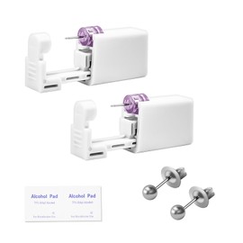 TAOJIANGYAOYAO 6 Pieces Disposable Ear At Home Piercing Kit, Ear Piercing Gun Kit, with 2 Ear Studs, 2 Self Piercing Guns, 2 Alcohol Pads Included