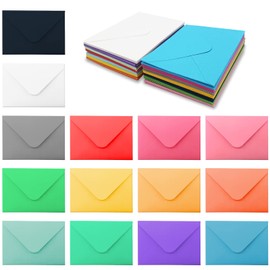 BLMHTWO Pack of 70 Small Envelopes Mini Paper Square Colourful Envelopes 14 Colours Mini Envelopes for Gift Cards Cash Weddings Christmas
