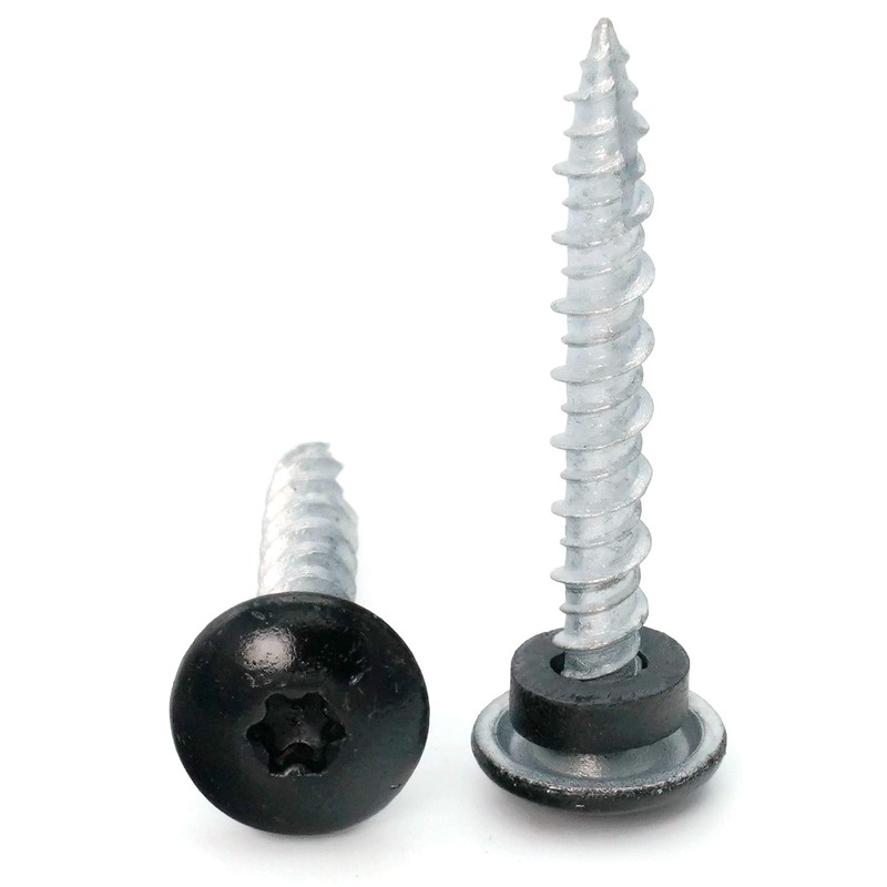 Low Profile Mechanical Galvanized Roofing Screws Black Finish - #10