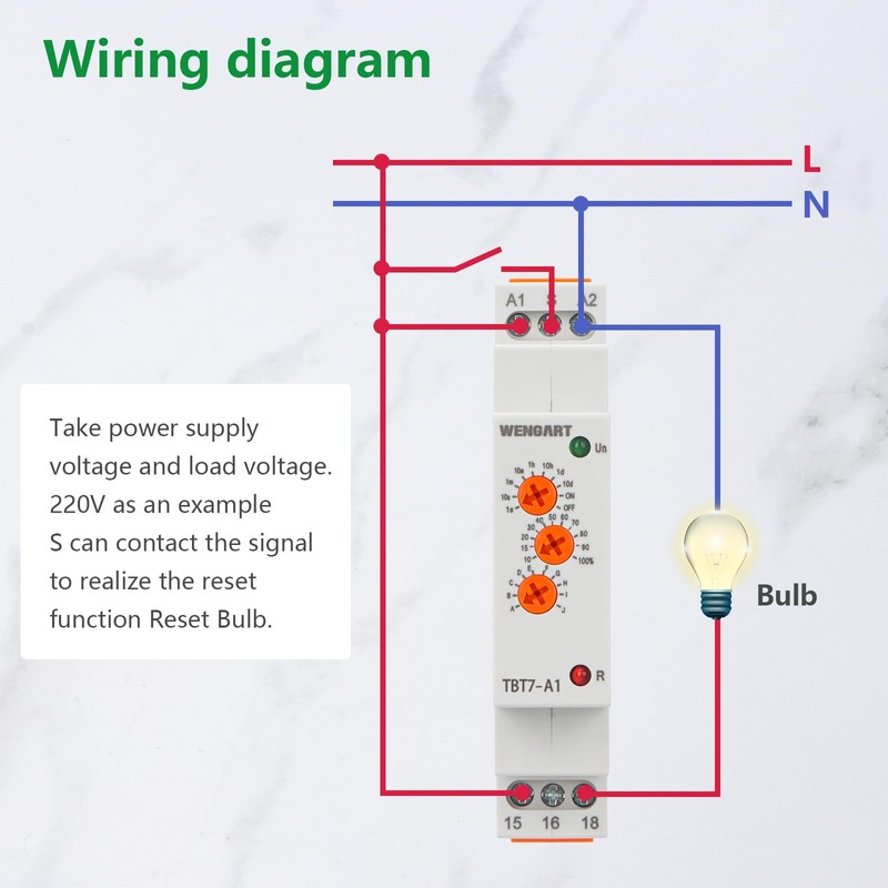 Wengart Delay Time Relay TBT7-A1, Time Relay with 10 Functions