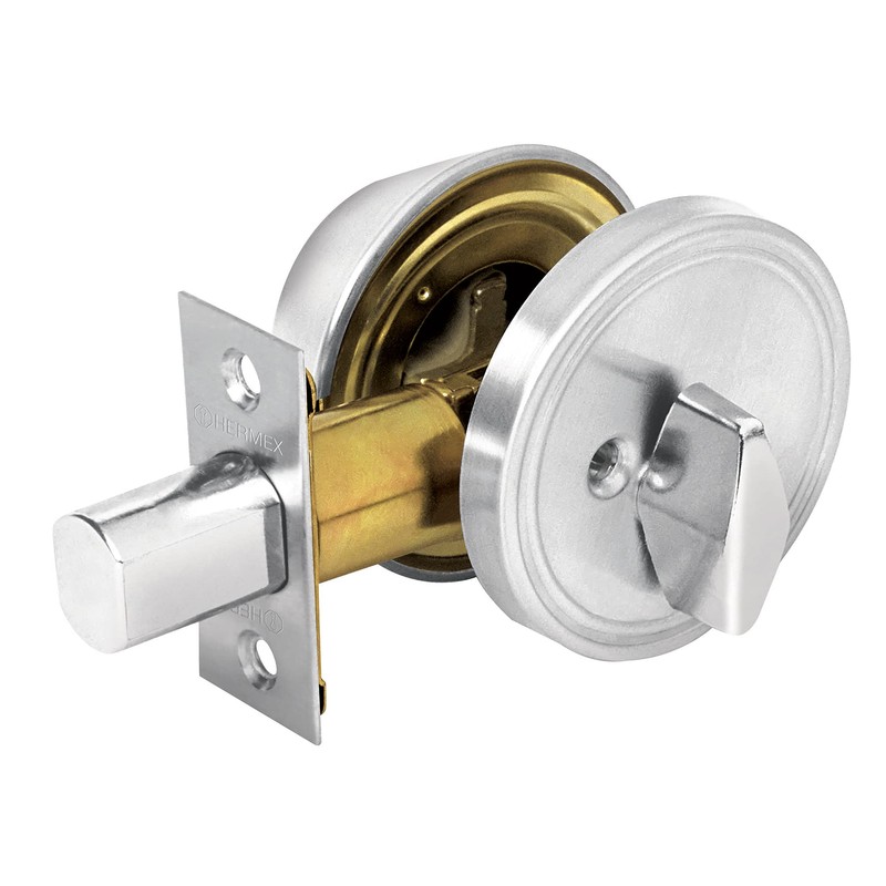 Hermex CERO-31, Cerrojo llave-mariposa, cilindro de latón, cromo mate