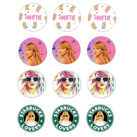 Sweets Party Treats 12 Taylor Swift Party Edible Cupcake Toppers Swifty Party Favor Frosting Sheet