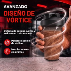 Vortex Botella para Proteínas Shaker 700ml/24 oz - Premium Shaker Pre-Entrenamiento Libre de BPA - Para Proteínas y Smoothies, a Prueba de Fugas y Dur