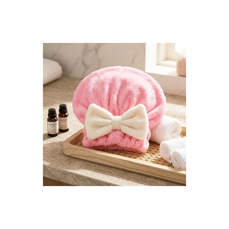 2 toallas de pelo para mujer, gorras de microfibra suave