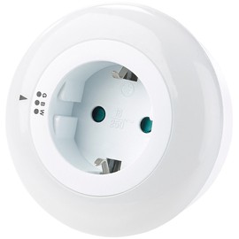 revolt Bedroom Night Light: LED Night Light with Twilight Sensor and Socket, 3 Colors (Night Light Lamp, Night Light MTI Adapter Plug, Sockets)