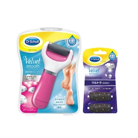 Dr. Scholl Velvet Smooth Electric Exfoliating Remover Diamond Extra (Coarse) Pink + Refill Ultra Foot Heel