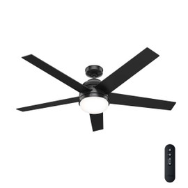 Hunter Fan Smart WiFi LED Ceiling Fan, 60 inch Matte Black Indoor Smart Ceiling Fan with Light, Remote Control, Compatible with smart home devices for Bedroom, Living Room, Kitchen, Office (Renewed)