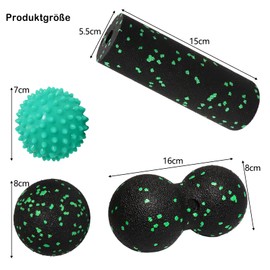 XingFuDM 4 Stück Massageball Set für Faszienentspannung, Muskelkater,mit Faszienball,Faszien Duoball,Igelball Massageball,Faszienroller mit Aufbewahrungstasche