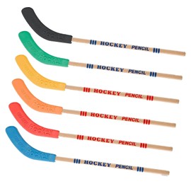 Hockey Stick Pencils with Rubber Blade Eraser RUIFUNETEK 6 Pcs Hockey Pencils Multicolor Hockey Wooden Pencils for Kids Hockey Sports Themed Party Students Reward Gifts and School Prizes