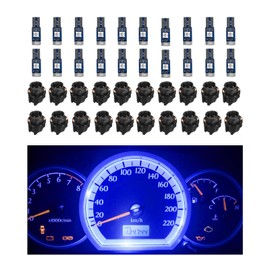 Augeny 20PCS T5 Led Lights for Car Dashboard, 3030-3SMD High Light Car LED Lights Bulb with Twist Socket, Auto Interior Led Bulb for Gauge Cluster Indicator Dashboard Panel Light (Blue)