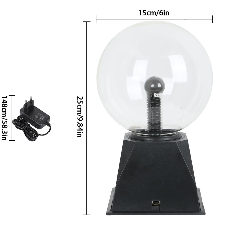 Plasma Ball, 15 cm Magic Sphere Ball Light, Touch and