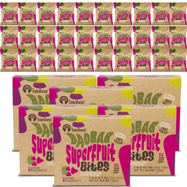 Baobest Superfruit Bites - Baobab Chews Raspberry Fruit Snack Pack - Vegan, Gluten Free, Preservative Free, Palm Oil Free, High Vitamin C Superfood Snack from The Tree of Life - 30 Servings
