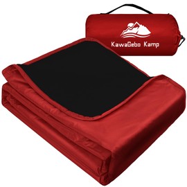 KawaGebo Kamp Fleece Waterproof Outdoor Blanket, Windproof Stadium Blanket for Camping, Picnics, and Sports Stay Dry and Comfortable 80"x58"